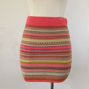 Mossimo Supply Co. Autumn Colors Striped Mini Skirt In Juicy Orange